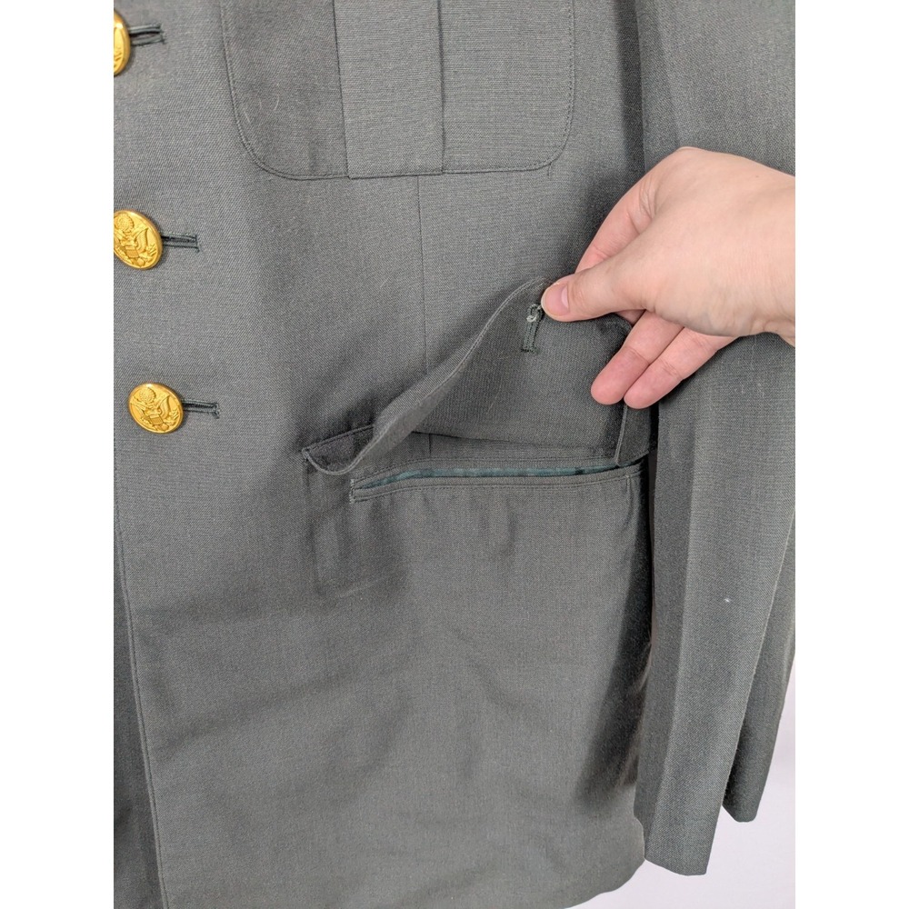 Vintage US Army Military Coat Jacket Mens 38L Green Class A Dress Uniform 2924 - Picture 3 of 10